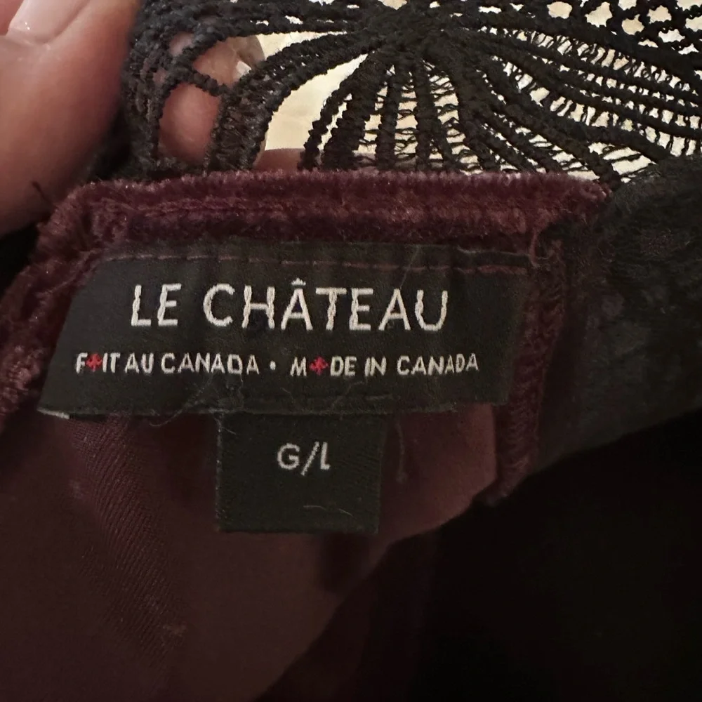 LeChateau Velour sleeveless Peplum top US L๐ธ - Picture 5 of 8